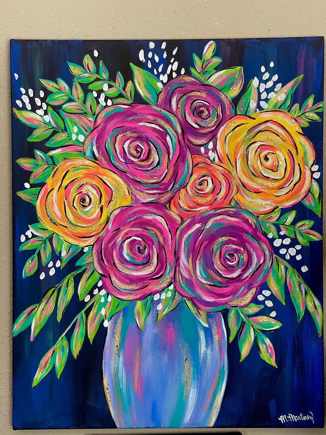 Vivid Roses Canvas Painting