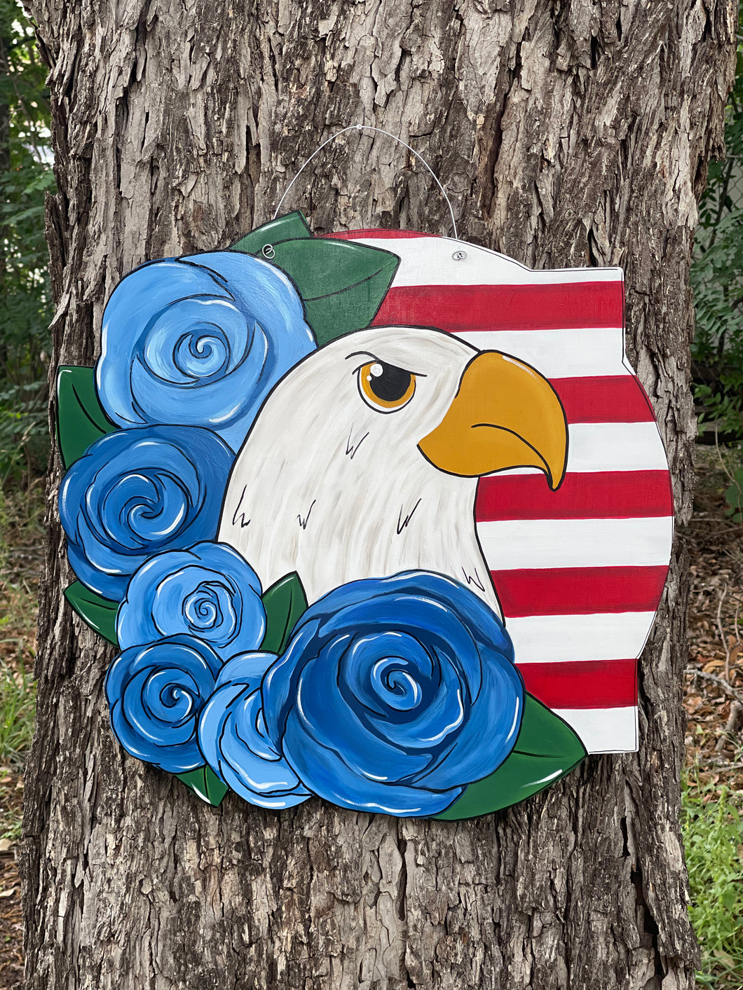 American Flag Patriotic Eagle Door Hanger