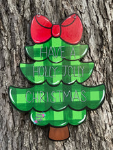 Load image into Gallery viewer, Christmas Tree Buffalo Plaid door hanger
