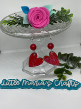 Load image into Gallery viewer, Earrings-Red beaded Heart
