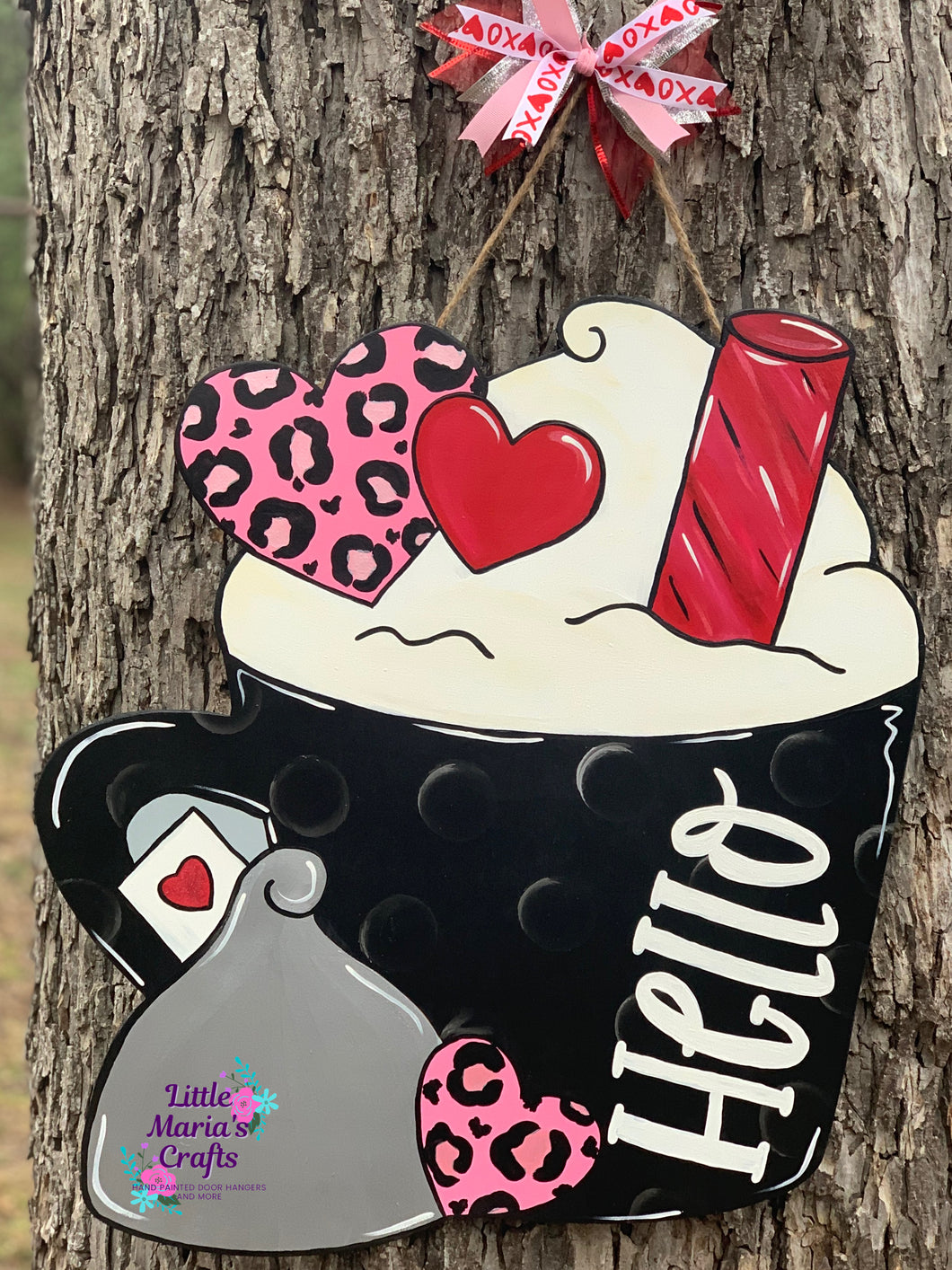 Valentine Cup of Sweets Latte door hanger