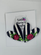 Load image into Gallery viewer, Earrings- Striped Rose Heart
