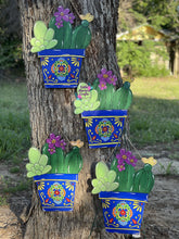 Load image into Gallery viewer, Cactus in Mexican pottery door hanger
