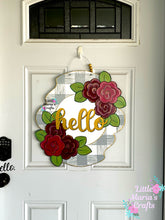 Load image into Gallery viewer, Rose and plaid Ornate Door Hanger

