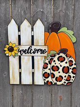 Load image into Gallery viewer, Fall Pumpkin Welcome Door Hanger
