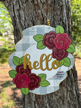 Load image into Gallery viewer, Rose and plaid Ornate Door Hanger
