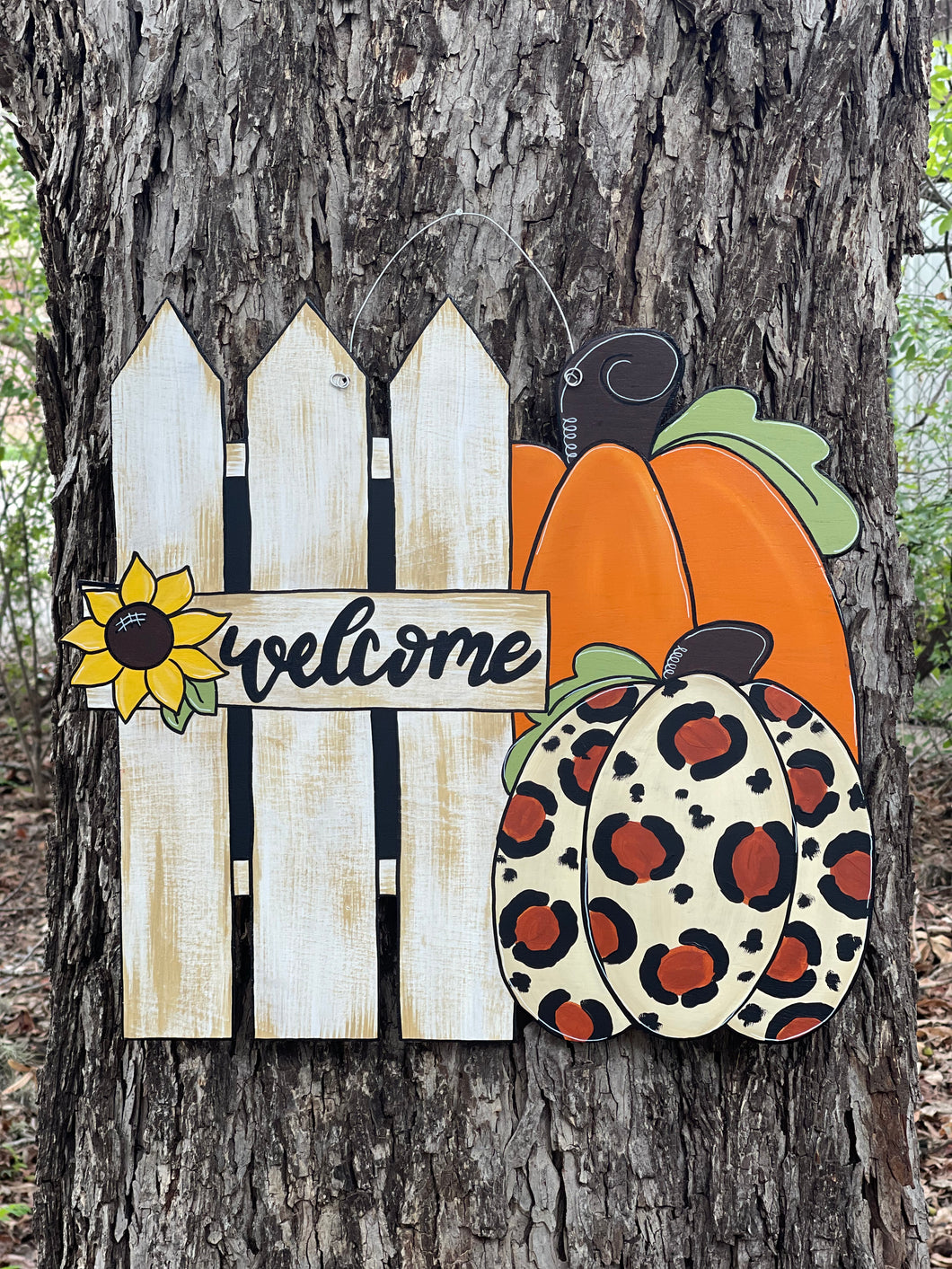 Fall Pumpkin Welcome Door Hanger