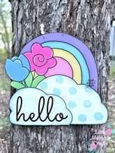 Load image into Gallery viewer, Floral Rainbow Door Hanger
