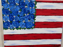 Load image into Gallery viewer, Painting-Floral American flag Canvas Painting
