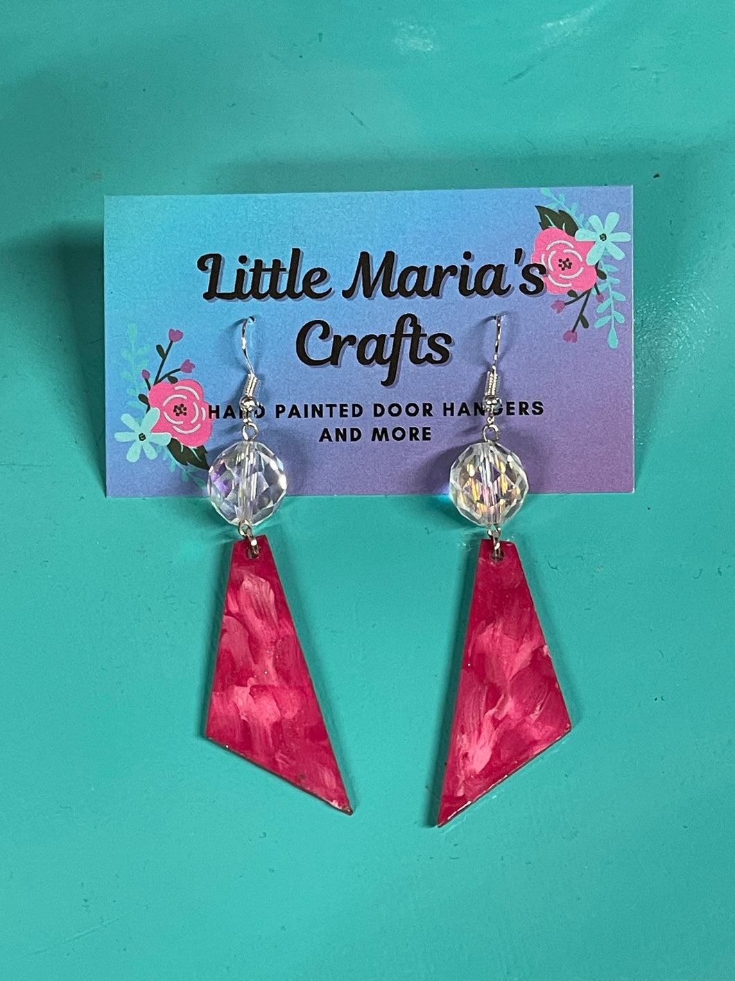 Earrings-Pink Marble Beaded