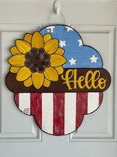 Load image into Gallery viewer, Patriotic Sunflower door hanger
