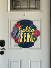 Load image into Gallery viewer, Spring Flowers and Butterfly Door Hanger
