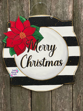 Load image into Gallery viewer, Poinsettia Striped Door Hanger
