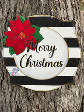 Load image into Gallery viewer, Poinsettia Striped Door Hanger
