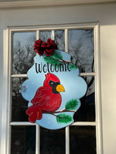Load image into Gallery viewer, Winter Cardinal Door Hanger
