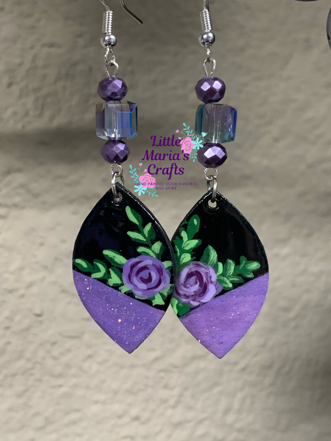 Earrings-Purple Rose