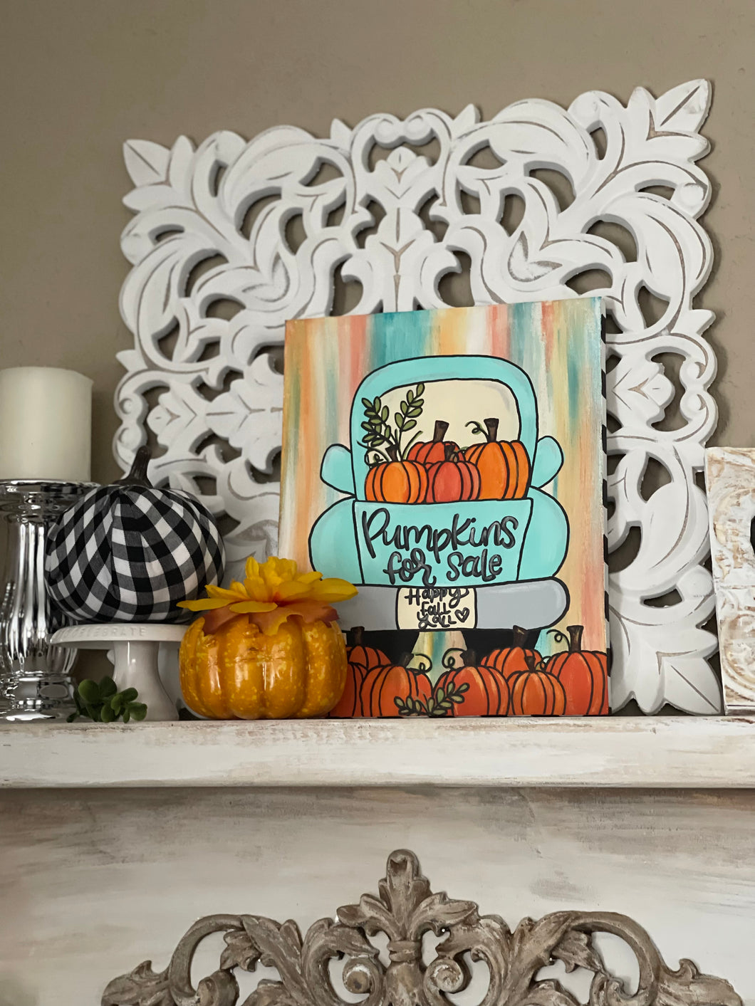 Painting-Pumpkin Truck Canvas Painting