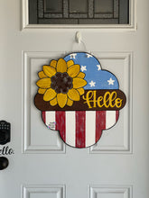 Load image into Gallery viewer, Patriotic Sunflower door hanger
