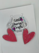 Load image into Gallery viewer, Earrings-Pink Beaded Heart
