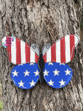 Load image into Gallery viewer, American flag Patriotic Butterfly
