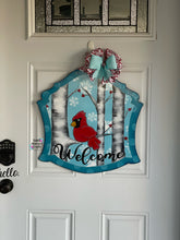 Load image into Gallery viewer, Snow Cardinal Door Hanger
