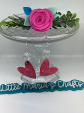 Load image into Gallery viewer, Earrings-Pink Beaded Heart
