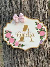 Load image into Gallery viewer, Ornate Rose White Door Hanger
