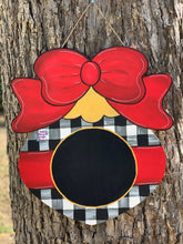 Load image into Gallery viewer, Buffalo Plaid Bow Ornament Door Hanger
