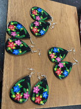 Load image into Gallery viewer, Earrings-Colored Flowers Teardrop
