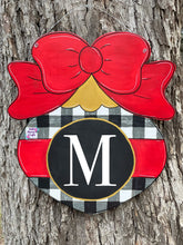 Load image into Gallery viewer, Buffalo Plaid Bow Ornament Door Hanger

